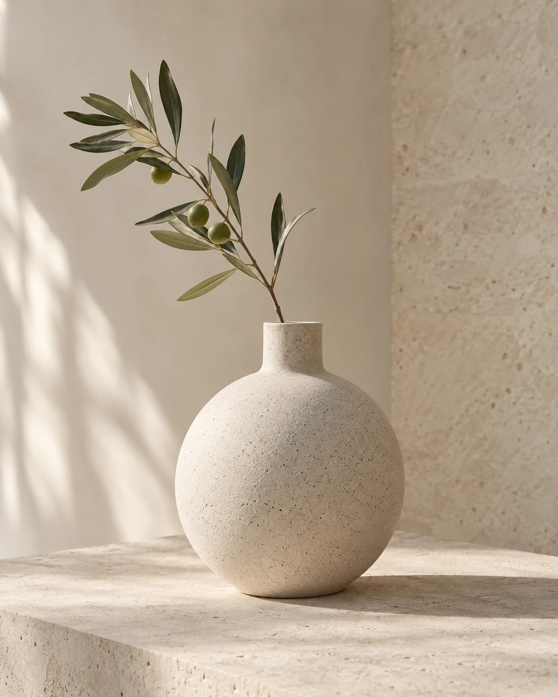 Sculptural ivory ceramic vase for a thoughtful home