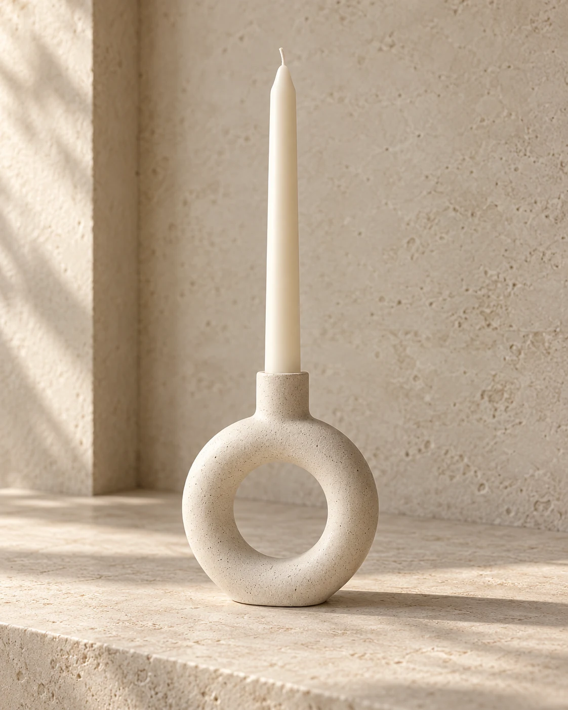 Halo Candle Holder — Warm ivory