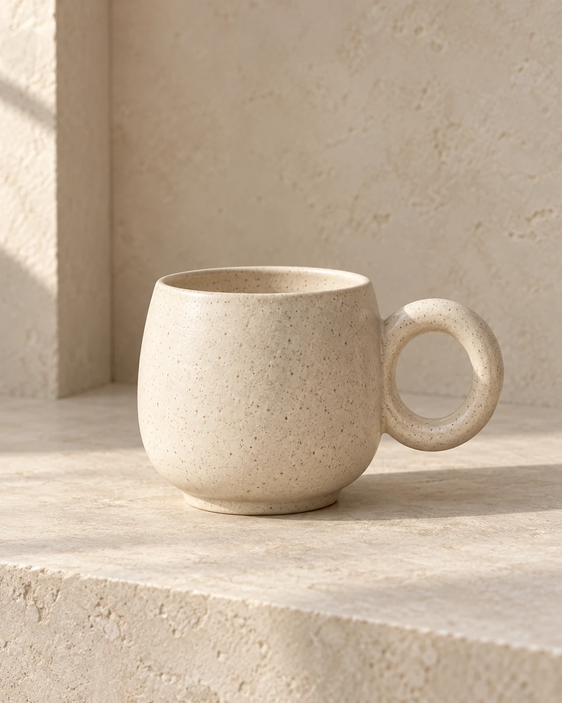Handmade ivory ceramic mug for everyday table rituals
